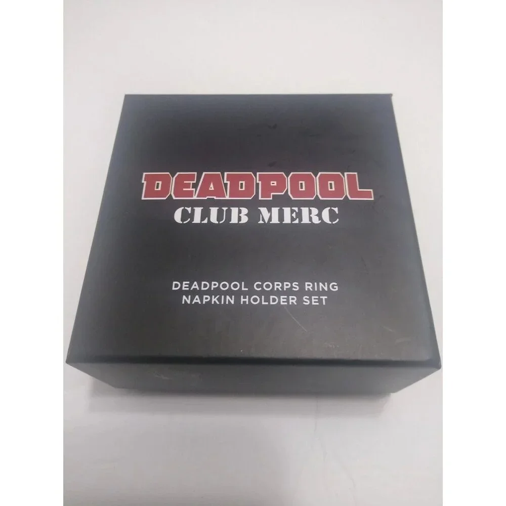 Loot Crate Deadpool Corps Napkin Rings Holder Set Merc Club Exclusive NIB